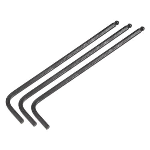 Image of sourcing map 3pcs 3mm Ball End Hex Key Wrench, Metric L Shaped Long Arm CR-V Repairing Tool for Bikes Furniture Repair, Black