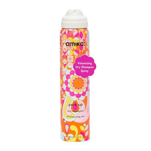 Image of amika perk up talc-free dry shampoo spray - oil-absorbing dry volume shampoo with rice starch + sea buckthorn - instantly refreshes roots, reduces odor + boosts volume - invisible finish (97 ml)