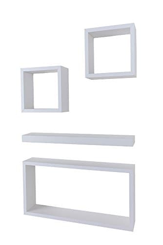 Image of Core Products, Hudson 4-Piece Wall Shelf Set - Matt White
