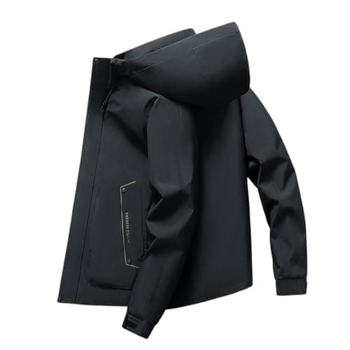 Image of Generisch Men's Winter Work Wear with Loose Outdoor Casual Style Long Sleeve Jacket Coat Running Jackets Men, black, XL
