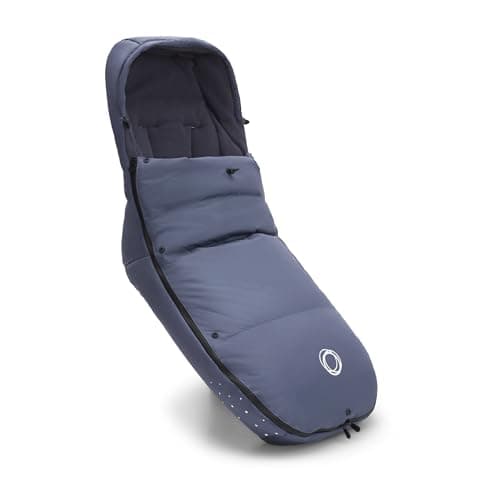 Image of Bugaboo Winter Performance Footmuff for Winter and Extreme Weather, Must-Have Pushchair Accessory with Hood, Shoe Shield and Two-Way Zipper, Warm Cosy Toes in Seaside Blue