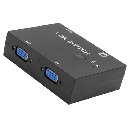 Image of 2-In-1-Out 2 PC to 1 Monitor VGA Switch Box - Supports VGA/XVGA/SVGA/UXGA/Multi-sync Display, Splitter Adapter for Computer PC Laptop Desktop - Resolution up to 1920x1440