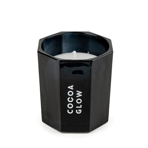 Image of Home Deco Lond Cocoa Glow Scented Candle, Black Octagonal Design (Small Octagonal Candle Black)