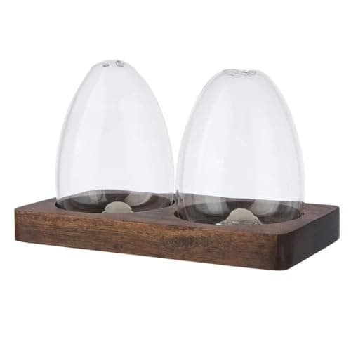 Image of ARTISAN STREET Salt Pepper Set - Wood & Glass Shakers