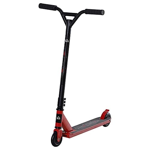 Image of HOMCOM Street Stunt Scooter Intermediate and Beginner Freestyle Tricks Scooters For 14+ Teens Adult w/Rear φ10cm Wheel & Brake - Red
