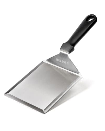 Image of HULISEN Stainless Steel Griddle Spatula, 5" Wide Burger Spatula - Heavy Duty Hamburger Turner for Grilling Barbecue Flat Top Grill, 12 Inch Long, Dishwasher Safe
