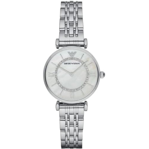 Image of Emporio Armani Watch for Women, Two Hand Movement, 32 mm Silver Stainless Steel Case with a Stainless Steel Strap, AR1908