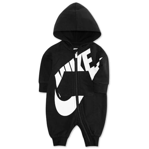 Image of NIKE Baby Boys' Hooded Coverall Jumpsuit, Black, 6 Months
