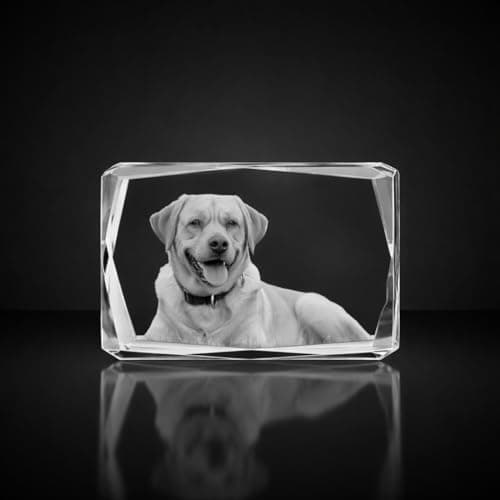 Image of Giftic 3D Modern Customized Crystal Photo, Personalized Mothers Day Gifts With Your Own Photo for Him, Her, Mom, Dad Gift (Wide, Small: 8x5x5cm, Glass Crystal)