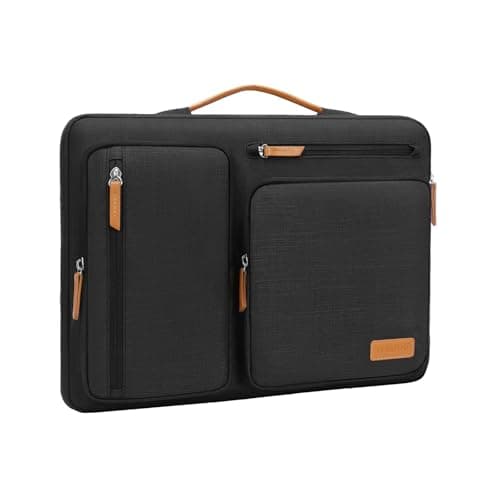 Image of MOSISO 360 Protective Laptop Case 13.3 inch, 13-13.3 inch Laptop Sleeve Compatible with MacBook Air/Pro 13/Pro 14, HP Dell Acer ASUS, Side Open Carrying Case with 4 Zipper Pockets&Handle, Black