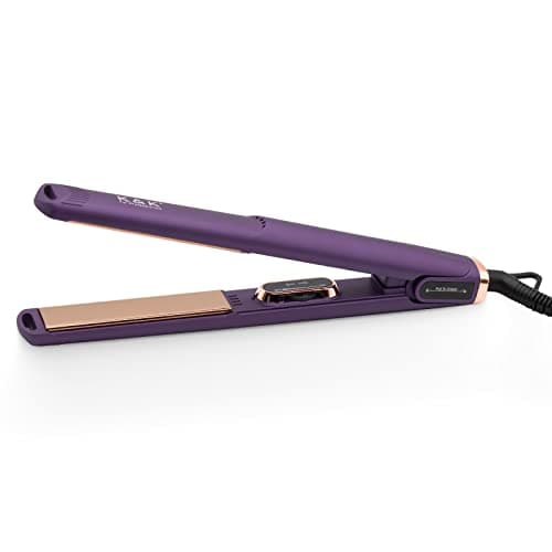Image of K&K Titanium Hair Straighteners, Professional Design 2 in 1 Straightener and Curler, 1 Inch 150-230°C Adjustable Temperature Dual Voltage UK Plug Dual Voltage Flat Iron UK Plug