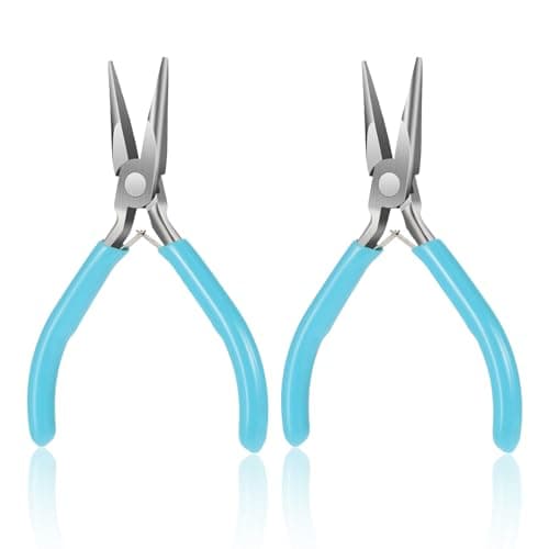 Image of 4.8 Inch Mini Jewelry Pliers, Super Precision Jewelry Making Tools Chain Nose Pliers for Jewelry-Making Flat Nose Jewelry-Plier Flat NosePliers Comfort Grip Handle CraftPliers, Mini Wire Cutters