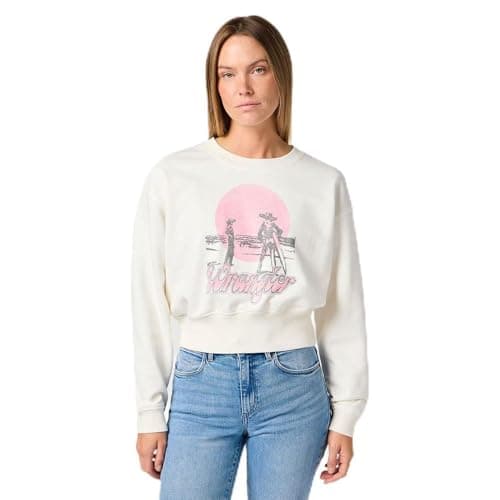 Image of Wrangler Women's Relaxed Sweatshirt, Vintage White, L