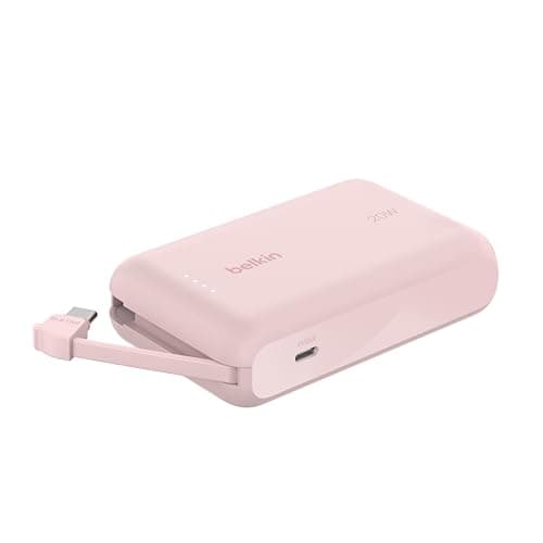 Image of Belkin BoostCharge 10000mAh, portable power bank with integrated cable PD 20W, fast charge USB-C power delivery, fast charging for iPhone 16 series, iPad Pro, Galaxy S24 and more