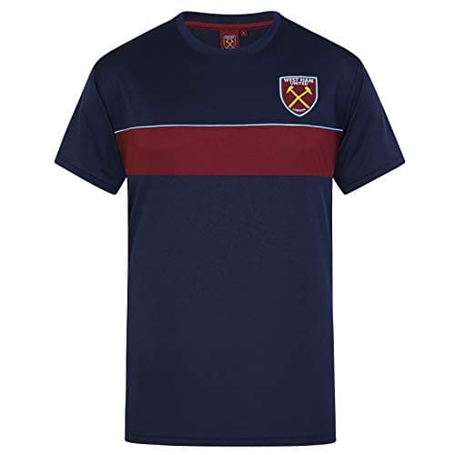 Image of West Ham United FC Official Gift Mens Poly T-Shirt Navy XL