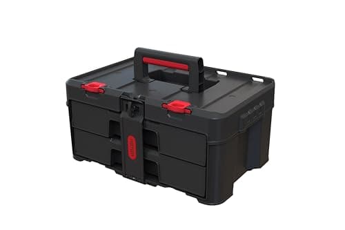 Image of Keter Stack-n-Roll Two Drawer Tool Box for Small Parts and Power Tool Accessories, Fits Keter Modular Tool Storage System