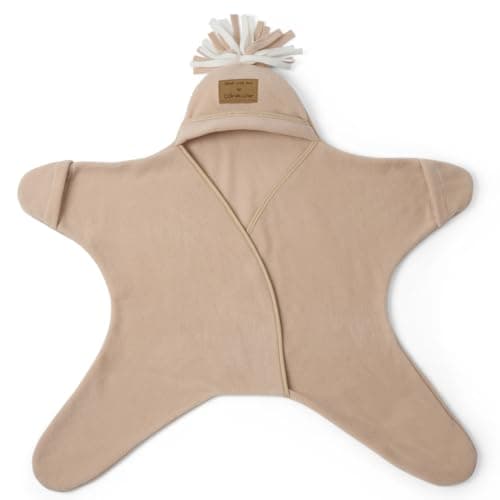 Image of Clair de Lune Star Fleece Baby Wrap Blanket 0-6 Months (Oatmeal)