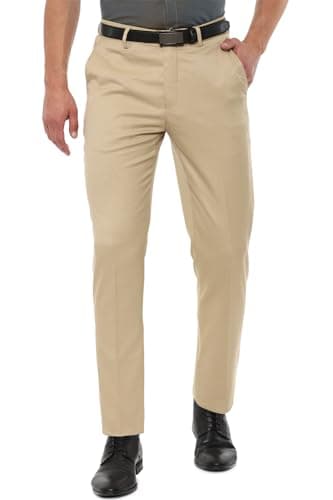 Image of Louis Philippe Men Work Utility Pants, Beige, 30