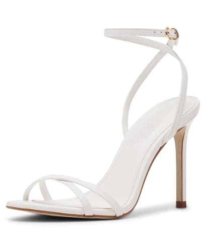 Image of Steve Madden Women's Jypsey Heeled Sandal, White Leather, 6 UK
