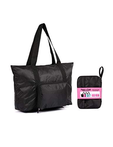 Image of KARLA HANSON Pack n Fold Foldable Travel Tote Bag (Black)