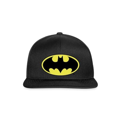 Image of Spreadshirt Batman Classic Logo Snapback Cap, One Size, Black/Black