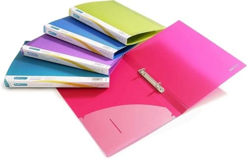 Image of Rapesco 0799 2-Ring Binder, 25 mm Spine, A4, Assorted Colours, Pack of 10