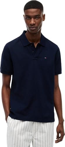 Image of Tommy Jeans Men's TJM Reg Ess Polo Ext DM0DM22711 S/S Polo, Blue (Dark Night Navy), M