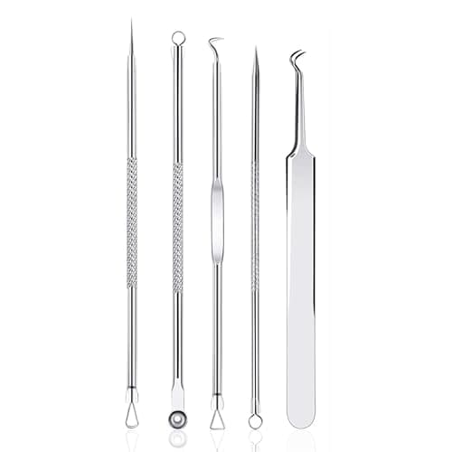 Image of Rnitle Blackhead Remover Tool,Pimple Whitehead Acne Comedone Extractor Tool Set Stainless Steel with Transparent Box for All Skin Types