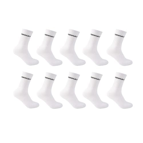 Image of Donnay Mens 10 Pack Quarter Socks Plus Size White 12-14