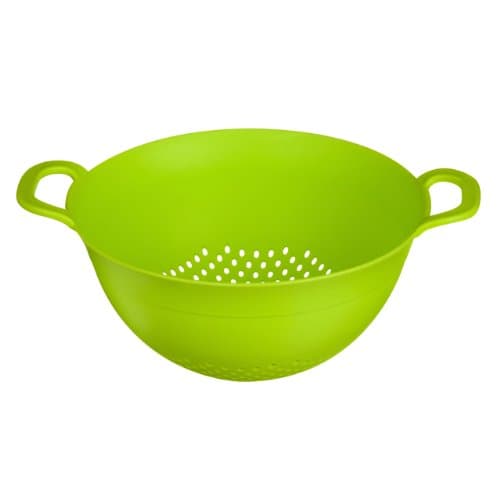 Image of PREMIER HOUSEWARES 26CM DIA COLANDER STRAINER LIME GREEN DOUBLE HANDLES PLASTIC