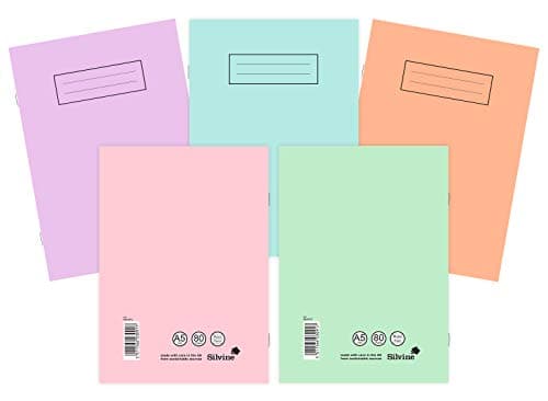 Image of Silvine A5 Exercise Books Assorted Pastel Colours (Pack of 10)