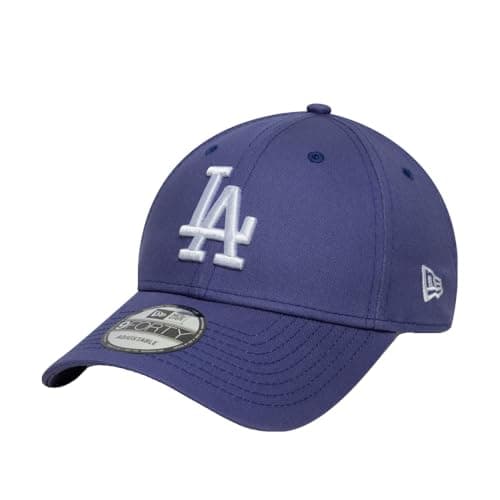 Image of New Era Adult's 9Forty League Essential MLB Los Angeles Dodgers Strapback Baseball Cap Hat Dark Blue