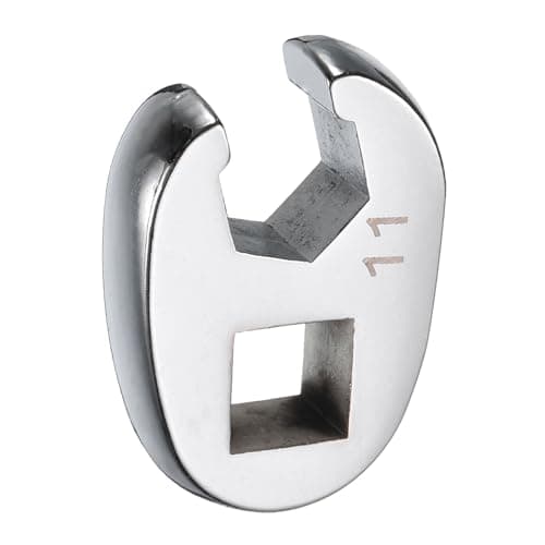 Image of sourcing map Drive Crowfoot Wrench 3/8" Drive 11mm Metric Fractional Crowfoot Flare Nut Wrench 40Cr Chrome Plated Open End Crowfoot Wrench for Mechanics Automotive Repair Work