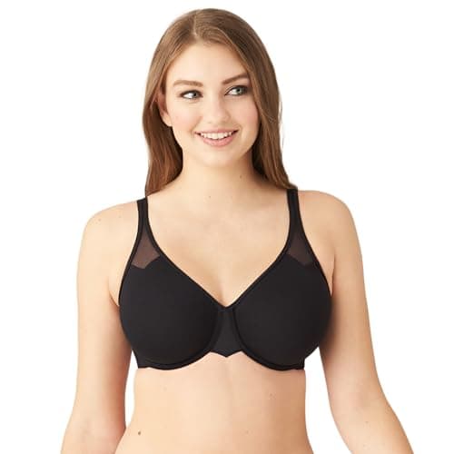 Image of Wacoal Women's PLUME Plain Seamless Everyday Bra, Black (Noir), 34B (Manufacturer Size: 90B)