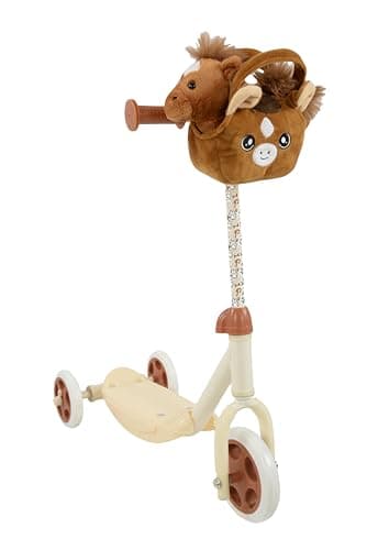 Image of MoVe Pets 2 Go! Kids Tri Scooter with Deatchable Animal Pal Toy | Toddler 3 Wheel Push Along Ride On Scooter | Girls or Boys | Age 3+ (Pony)