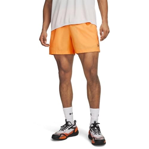 Image of Under Armour Mens Tech Woven 5-inch Shorts, (870) Orange Bloc / / Black, Medium