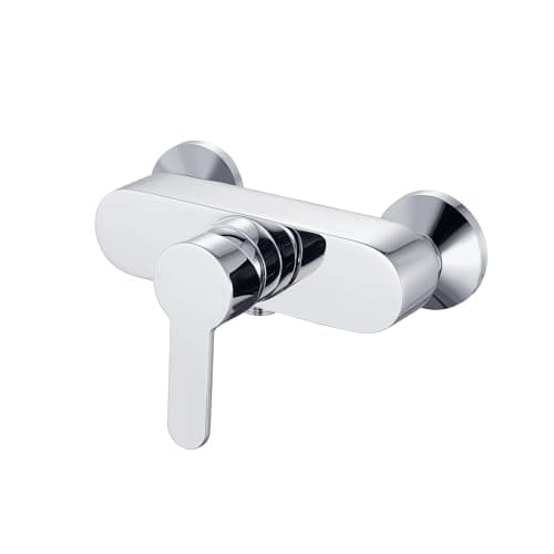 Image of ENKI, Apollo, BT4818, Chrome, Manual Exposed Wall Mounted Shower Mixer Valve with Adjustable Pipe Centres, Solid Brass, Modern, Easy to Install, 1-Year Guarantee