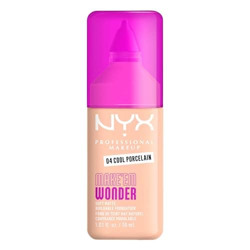 Image of NYX Professional Makeup Make 'EM Wonder, Up to 24 Hour Soft Matte Foundation, Undetectable Finish, Waterproof, Sweat and Transfer Resistant, Shade: 04 Cool Porcelain