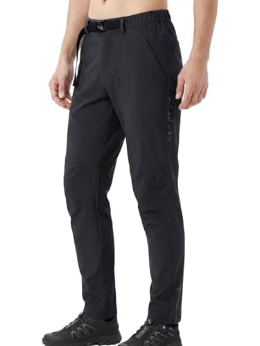 Image of ARSUXEO MTB Trousers Mens Breathable Cycling Trousers for Men, with Knee Ventilation & Zip Pockets for Trail, Hiking, Commuting G5 Black M