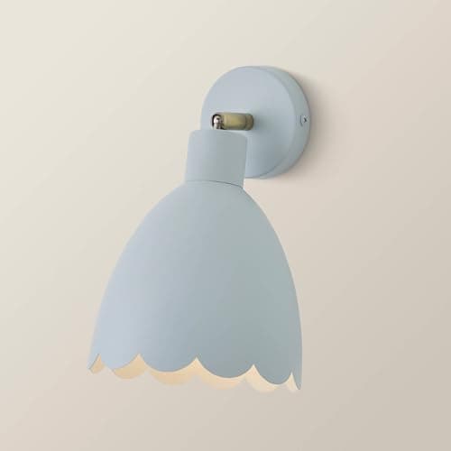 Image of ValueLights | Millie Pair of Powder Blue Scallop Adjustable Wall Lights and Bulbs | Wall Light, Home Décor & Improvement Essential | Bulb Included