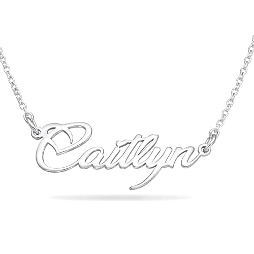 Image of ZNA Jewels Personalised Name Necklace for Women - Customised Sterling Silver Dainty Heart Pendant, Elegant Jewellery Ideal for Birthday, Gifts for Women, Girls & Teens (925 Sterling Silver)