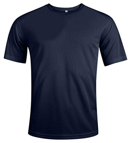 Image of MKR Quick Drying Breathable Cooling Short Sleeve Sports T-Shirt with UPF40+ Sun UV Protection (Navy Blue, XS)