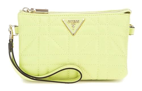 Image of GUESS cross body bag Latona Mini Tri Compartment Top Zip Chartreuse neon yellow