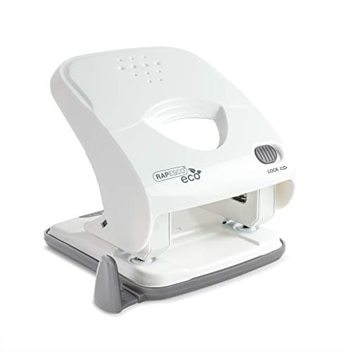 Image of Rapesco 1524 ECO X5-30ps Less Effort 2 Hole Punch, 30 Sheet Capacity, Soft White