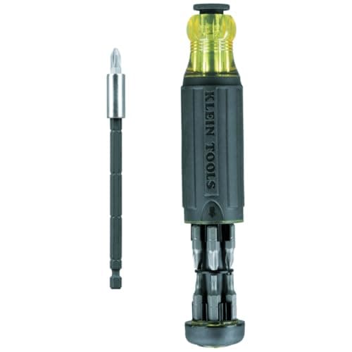 Image of Klein Tools 32303 Multi-Bit Screwdriver/Nut Driver, Impact Rated 14-in-1 Magnetic Screwdriver Set Phillips, Slotted, Square, Combo, Torx