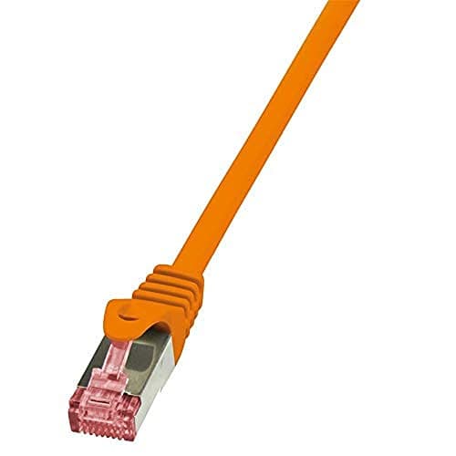Image of LogiLink CQ2018S Cat 6 S/FTP PrimeLine Patch Cable, 0.25 Meter Length, Orange, Orange, 0.25 Meter Length