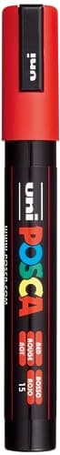 Image of Uni-Ball 152736000 Posca PC-5M Medium Bullet Tip Marker - Red