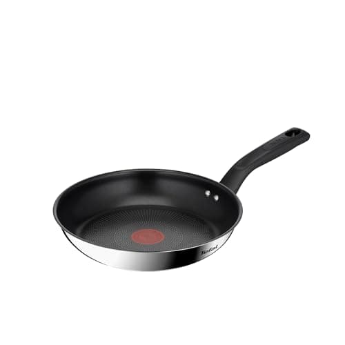 Image of Tefal Titanium Max 24cm Stainless Steel Frying Pan, Long Lasting Non Stick, Smart Cooking Signal Technology - Suitable for All Hobs + Induction