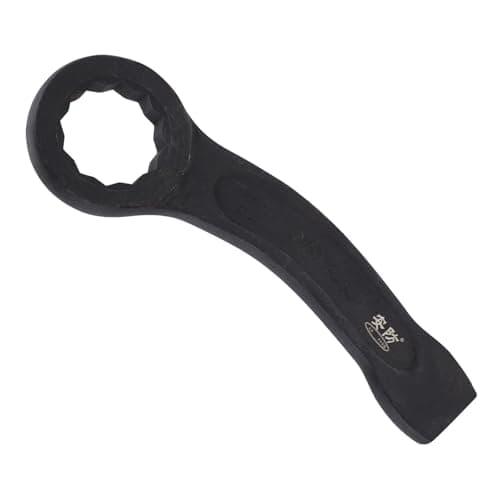 Image of sourcing map Striking Wrench 38mm 45# Steel Spraying 6-Point Flat Strike Wrench Slogging Ring Spanner Bend Handle Box End Striking Tool for Automotive Repair Furniture Assembly, Black