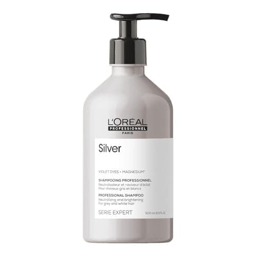 Image of L'Oréal Professionnel Anti-Yellow Tint Hair Shampoo for White, Grey & Bleached Hair, Purple Pigments, Series Expert, Silver Shampoo, 500 ml